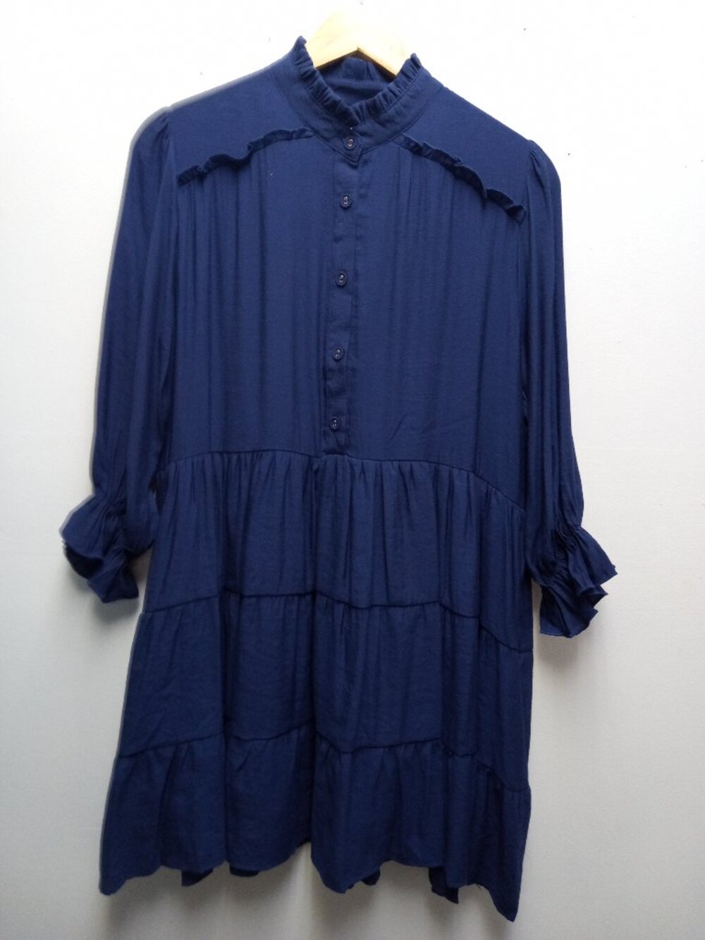 Umgee Navy Button-Down Front Dress | Boho Boutique S–L